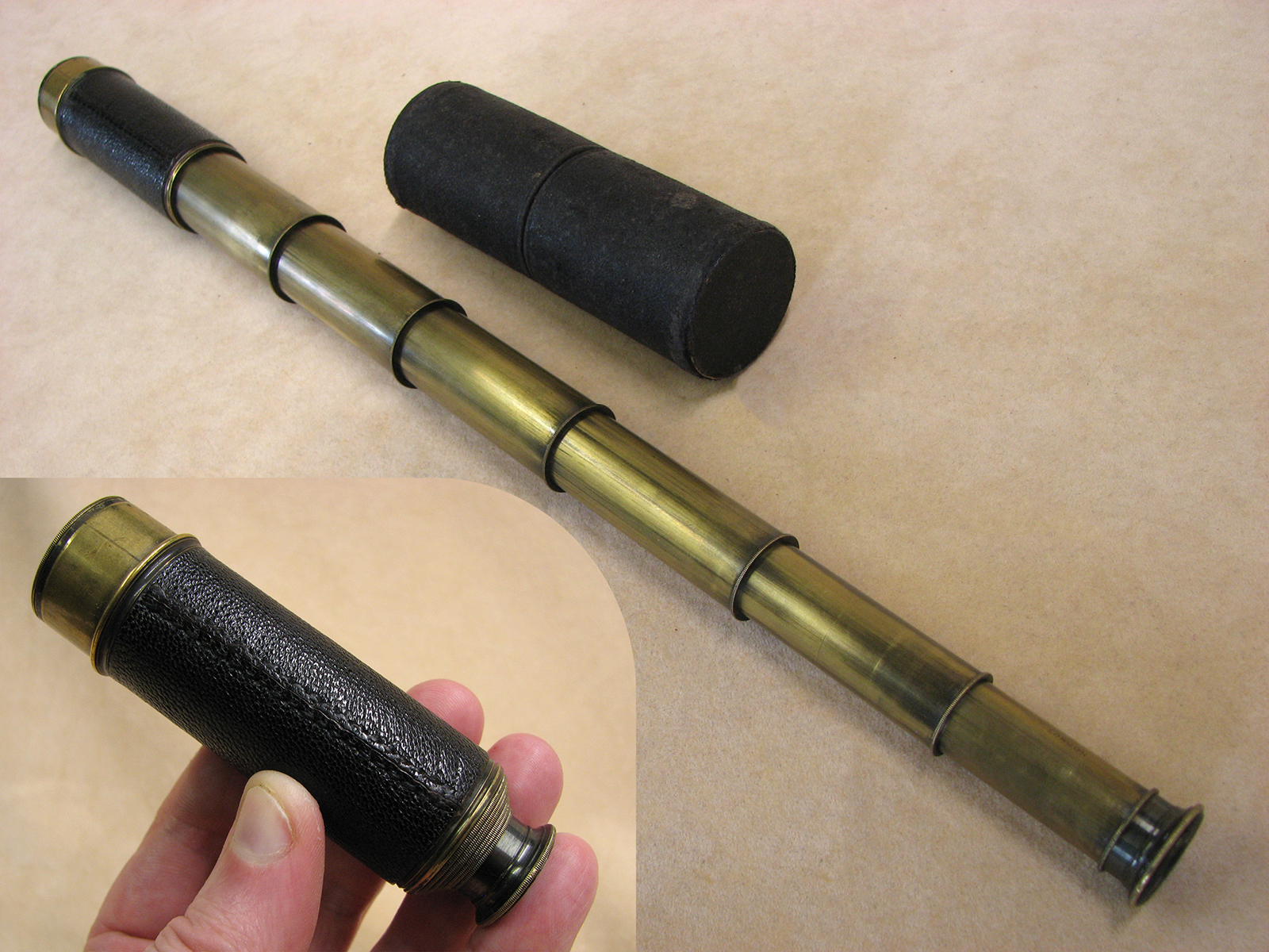 Negretti & Zambra early 20th century 6 draw pocket telescope in case